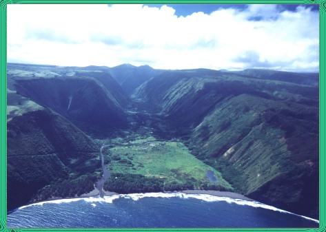 Aerial view of Waipio Valley